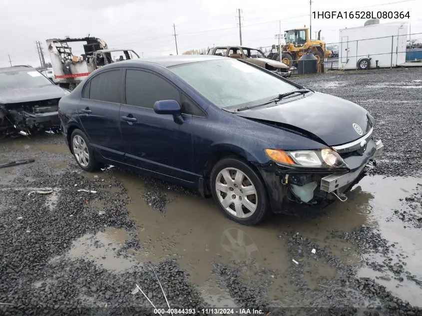 2008 Honda Civic Lx VIN: 1HGFA16528L080364 Lot: 40844393