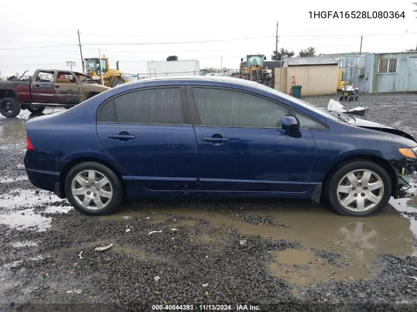 2008 Honda Civic Lx VIN: 1HGFA16528L080364 Lot: 40844393