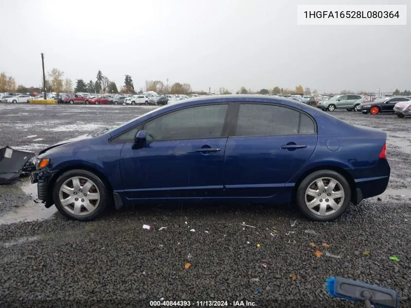 2008 Honda Civic Lx VIN: 1HGFA16528L080364 Lot: 40844393