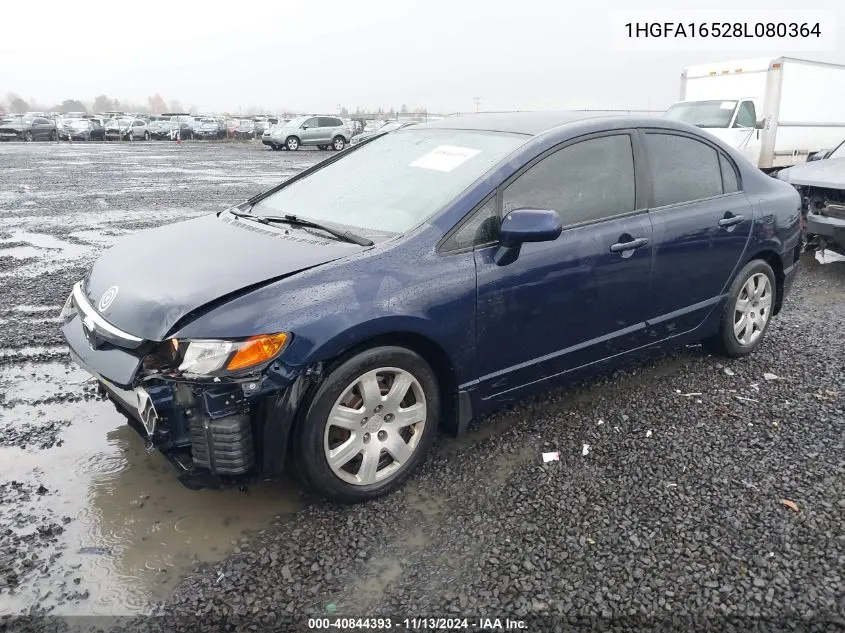 2008 Honda Civic Lx VIN: 1HGFA16528L080364 Lot: 40844393