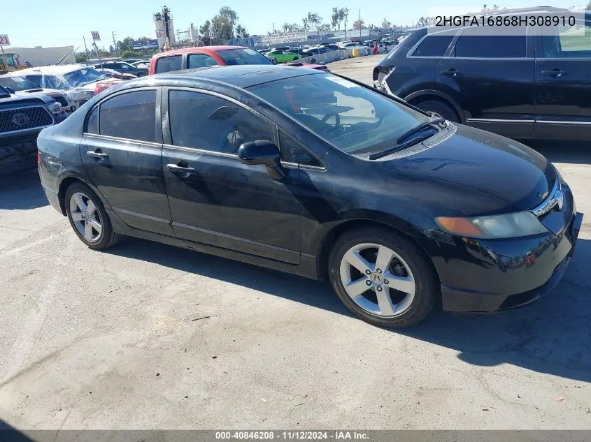 2008 Honda Civic Ex VIN: 2HGFA16868H308910 Lot: 40846208