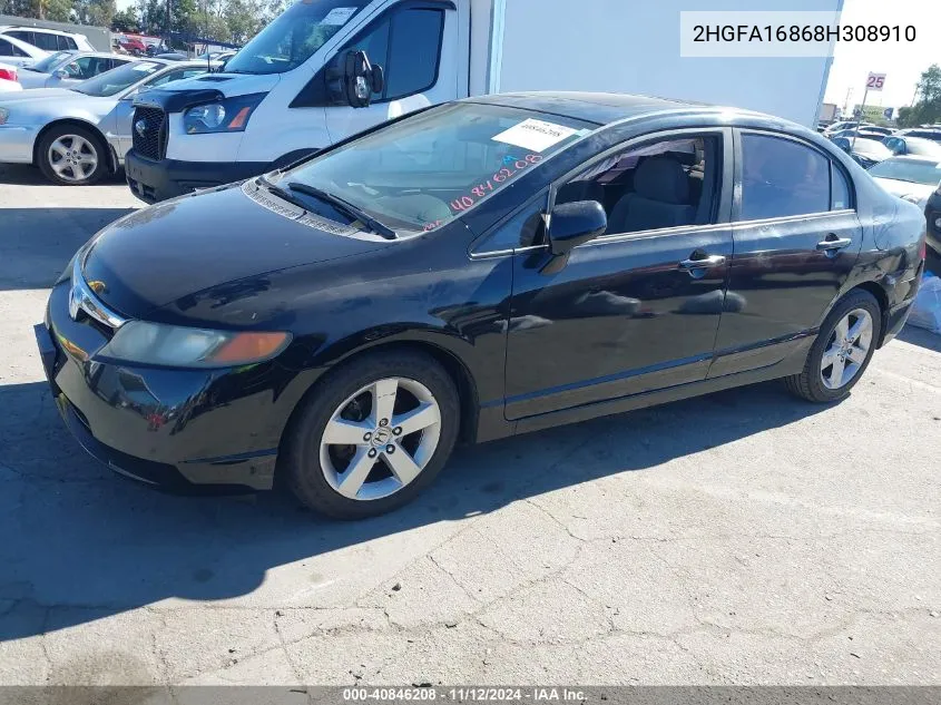 2008 Honda Civic Ex VIN: 2HGFA16868H308910 Lot: 40846208