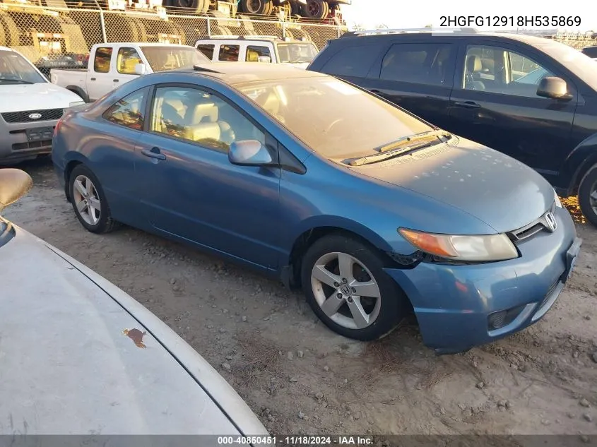 2008 Honda Civic Ex-L VIN: 2HGFG12918H535869 Lot: 40850451