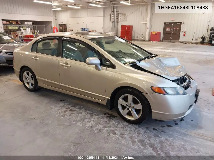 2008 Honda Civic Ex VIN: 1HGFA15848L108483 Lot: 40859143