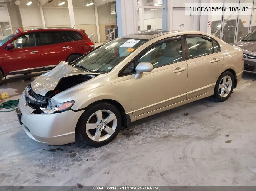 2008 Honda Civic Ex VIN: 1HGFA15848L108483 Lot: 40859143