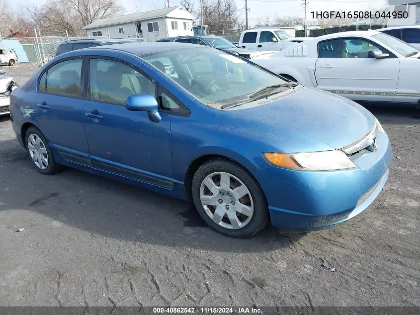 2008 Honda Civic Lx VIN: 1HGFA16508L044950 Lot: 40862542