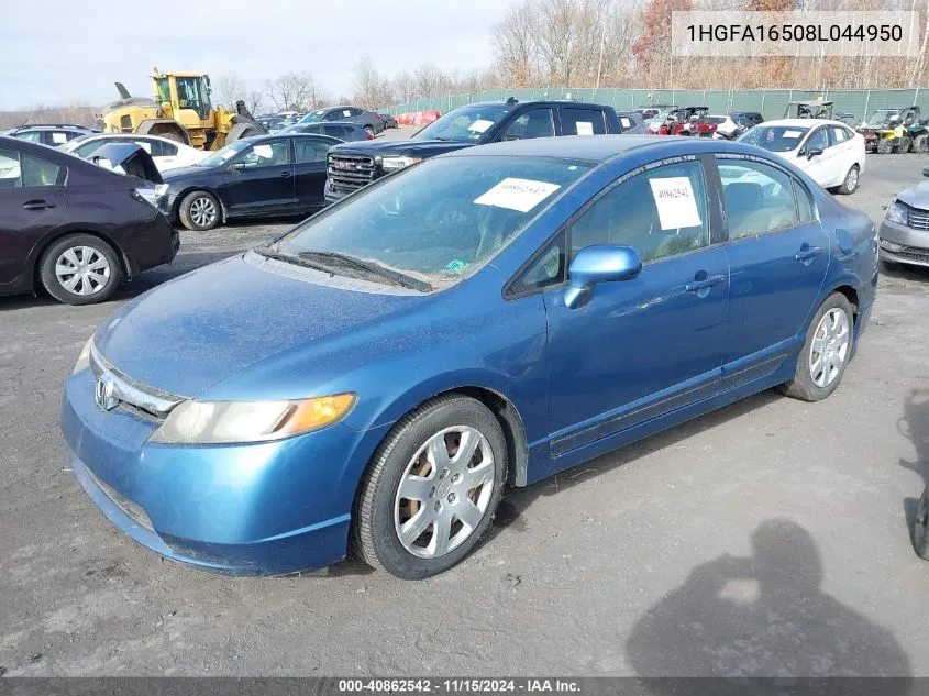 2008 Honda Civic Lx VIN: 1HGFA16508L044950 Lot: 40862542