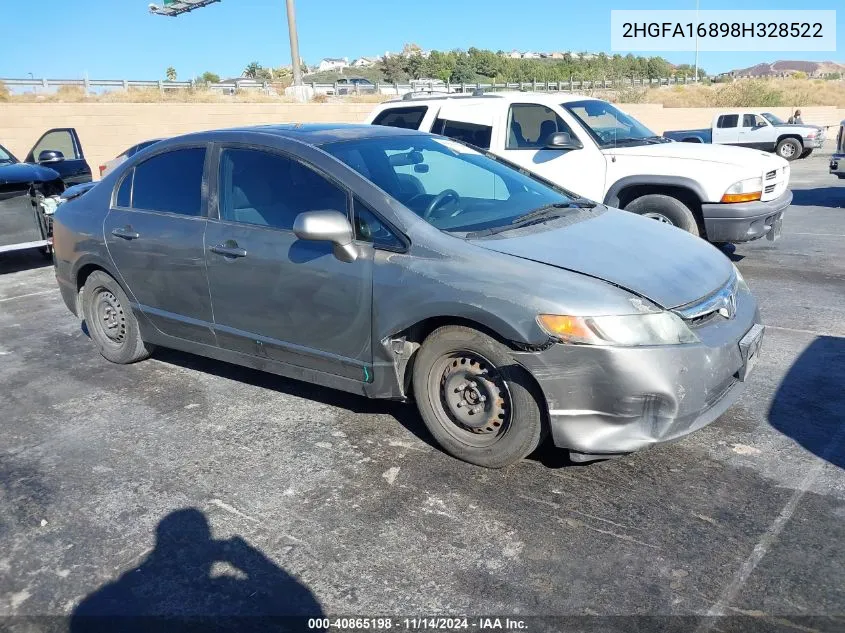 2008 Honda Civic Ex VIN: 2HGFA16898H328522 Lot: 40865198