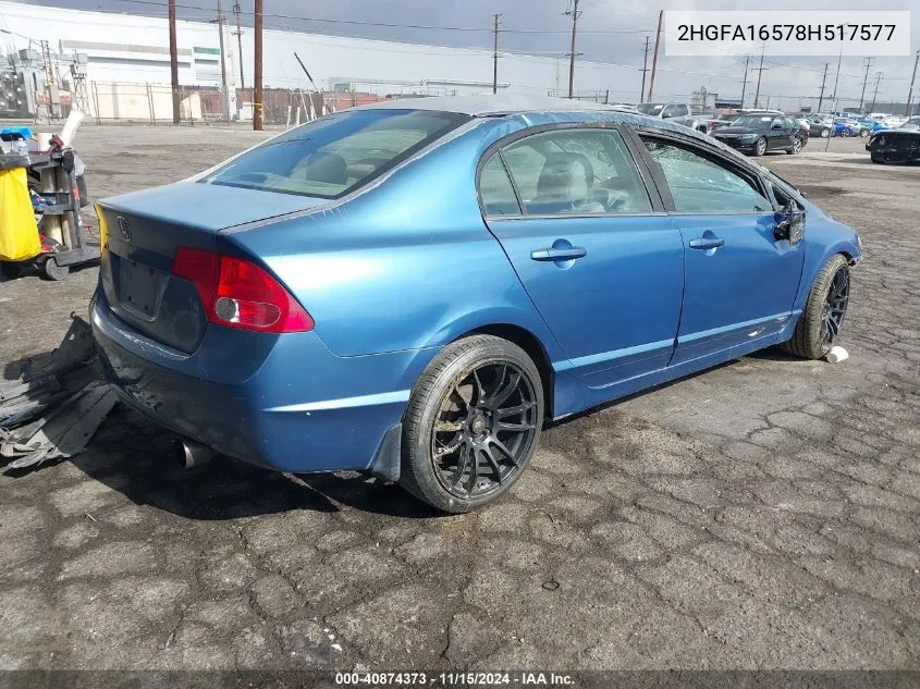 2008 Honda Civic Lx VIN: 2HGFA16578H517577 Lot: 40874373