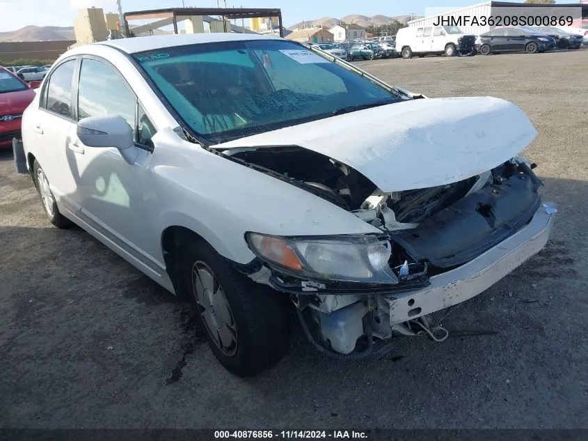 2008 Honda Civic Hybrid VIN: JHMFA36208S000869 Lot: 40876856