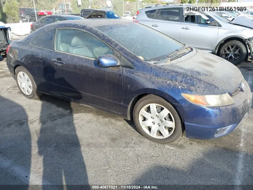 2008 Honda Civic Lx VIN: 2HGFG12618H561989 Lot: 40877021