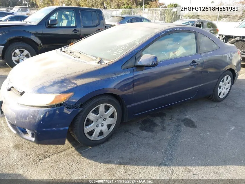 2008 Honda Civic Lx VIN: 2HGFG12618H561989 Lot: 40877021