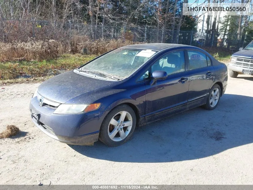 2008 Honda Civic Ex VIN: 1HGFA16838L050560 Lot: 40881692