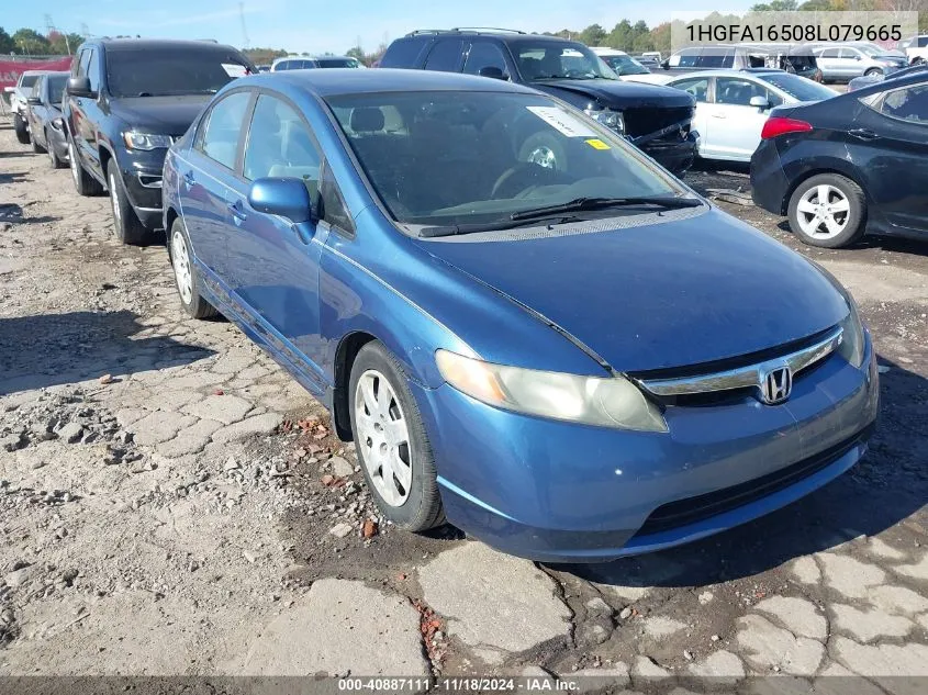 2008 Honda Civic Lx VIN: 1HGFA16508L079665 Lot: 40887111