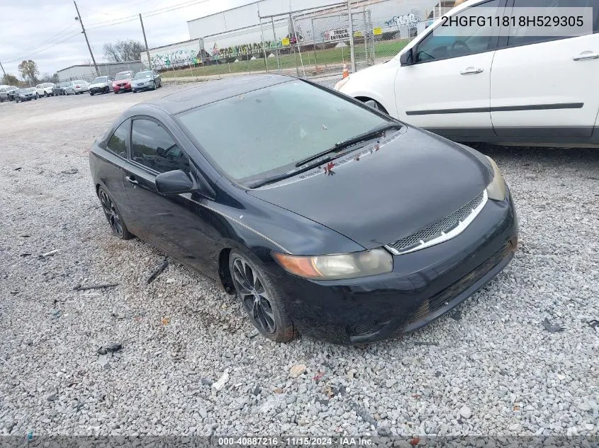 2008 Honda Civic Ex VIN: 2HGFG11818H529305 Lot: 40887216