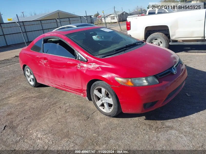 2008 Honda Civic Ex VIN: 2HGFG11818H545925 Lot: 40907747