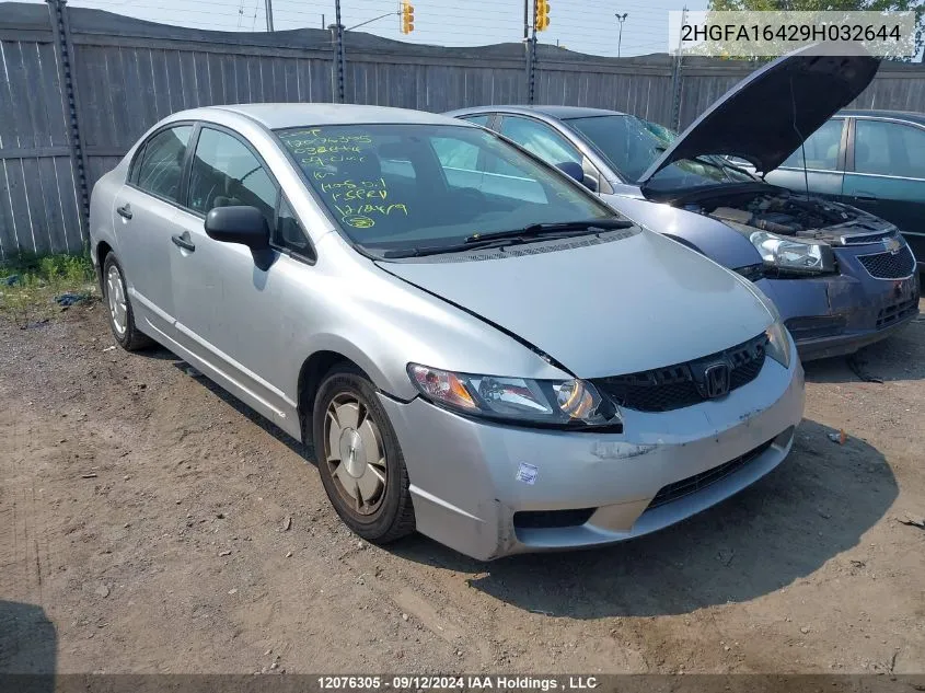 2009 Honda Civic Sdn VIN: 2HGFA16429H032644 Lot: 12076305