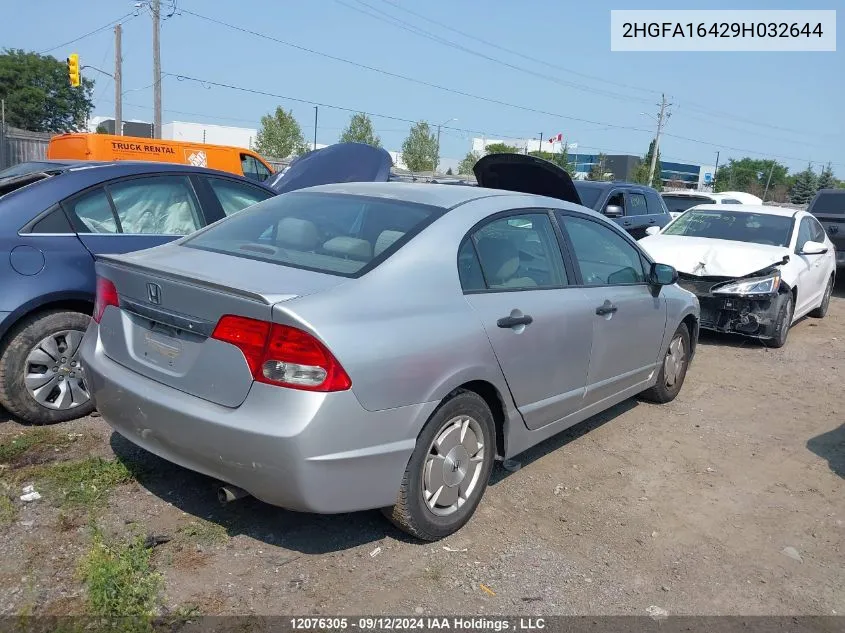 2009 Honda Civic Sdn VIN: 2HGFA16429H032644 Lot: 12076305