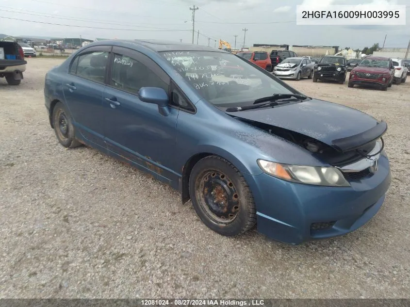 2009 Honda Civic Sdn VIN: 2HGFA16009H003995 Lot: 12081024