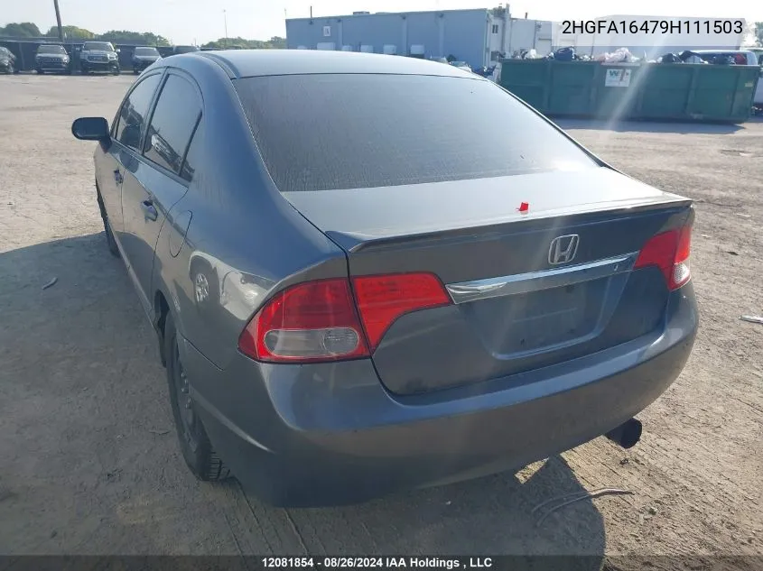 2009 Honda Civic Sdn VIN: 2HGFA16479H111503 Lot: 12081854