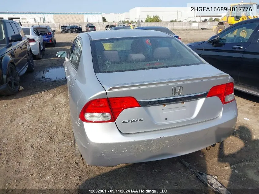 2009 Honda Civic Sdn VIN: 2HGFA16689H017776 Lot: 12092961