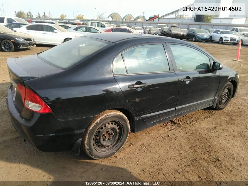 2HGFA16429H014502 2009 Honda Civic Sdn