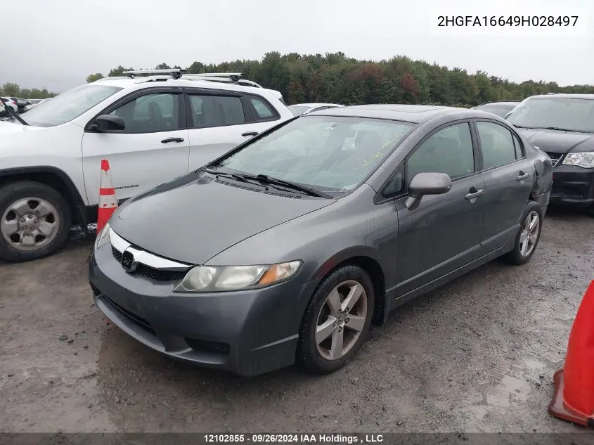 2009 Honda Civic Lx-S VIN: 2HGFA16649H028497 Lot: 12102855