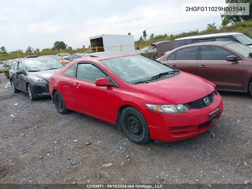 2009 Honda Civic Cpe VIN: 2HGFG11029H005544 Lot: 12103971