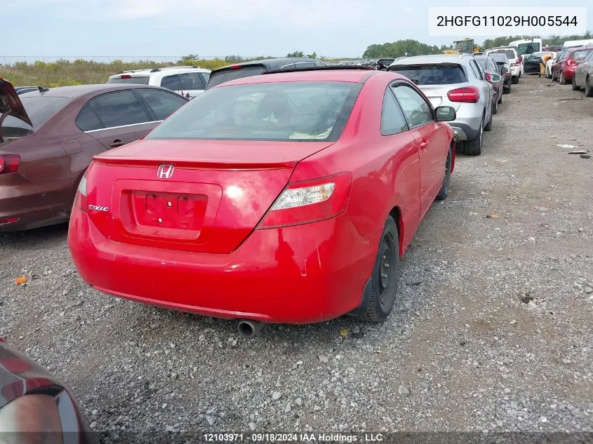 2009 Honda Civic Cpe VIN: 2HGFG11029H005544 Lot: 12103971