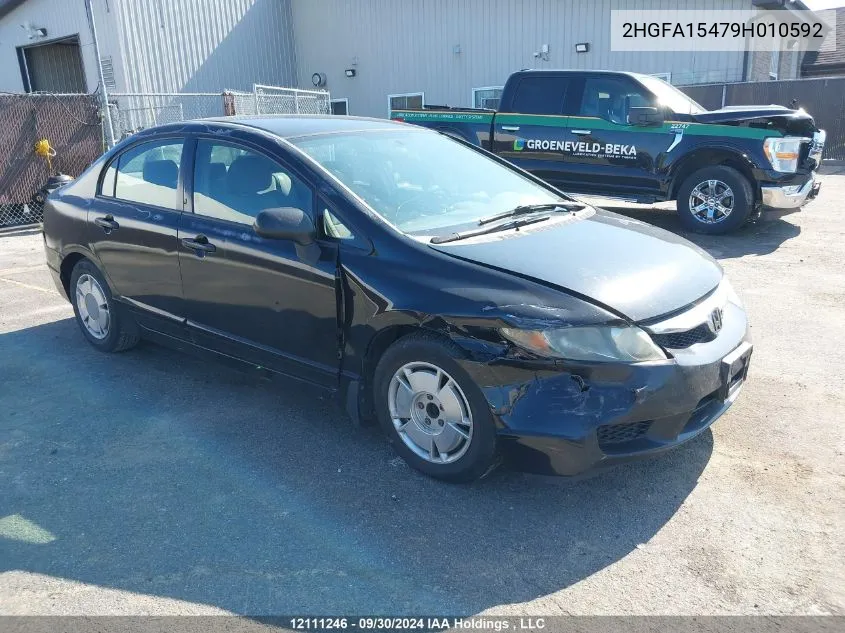 2009 Honda Civic Sdn VIN: 2HGFA15479H010592 Lot: 12111246