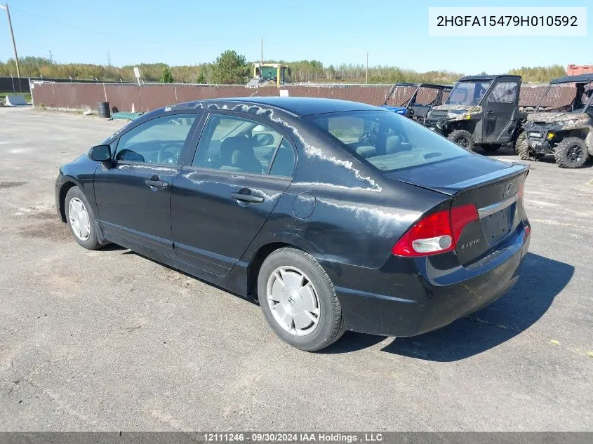 2009 Honda Civic Sdn VIN: 2HGFA15479H010592 Lot: 12111246