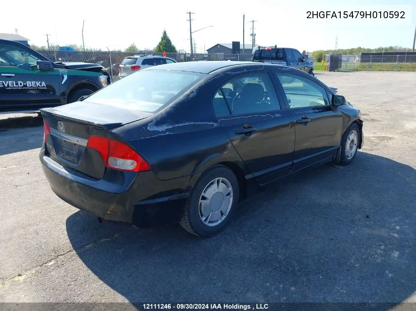 2009 Honda Civic Sdn VIN: 2HGFA15479H010592 Lot: 12111246