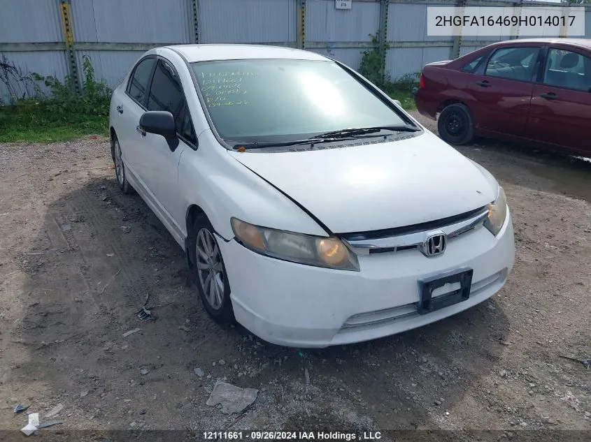 2009 Honda Civic Dx-G VIN: 2HGFA16469H014017 Lot: 12111661