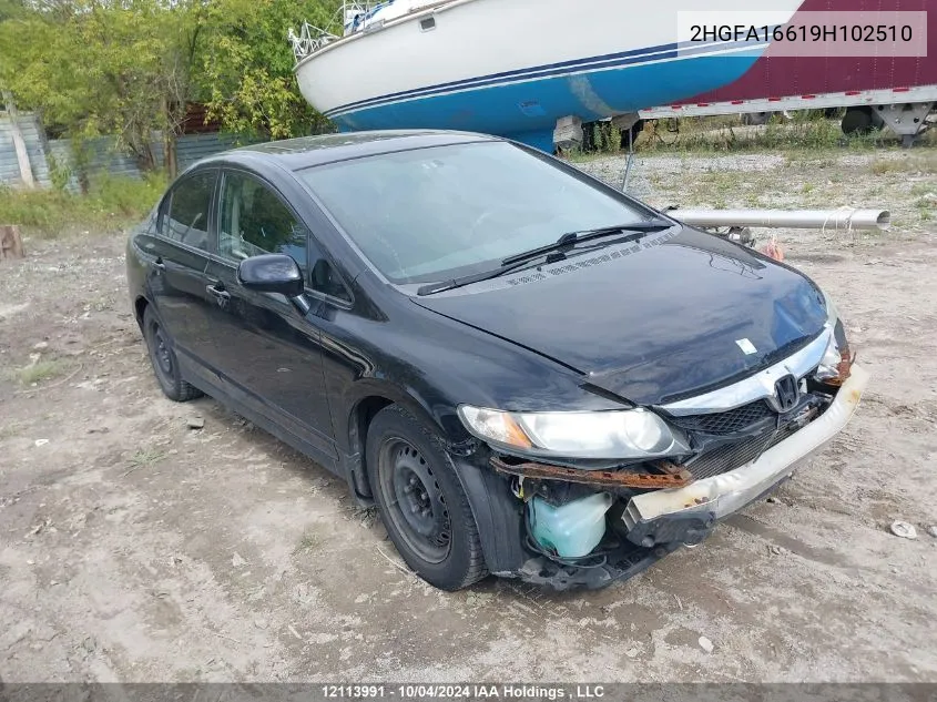 2HGFA16619H102510 2009 Honda Civic Sdn