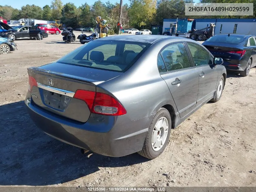 2009 Honda Civic Sdn VIN: 2HGFA16489H029599 Lot: 12125350