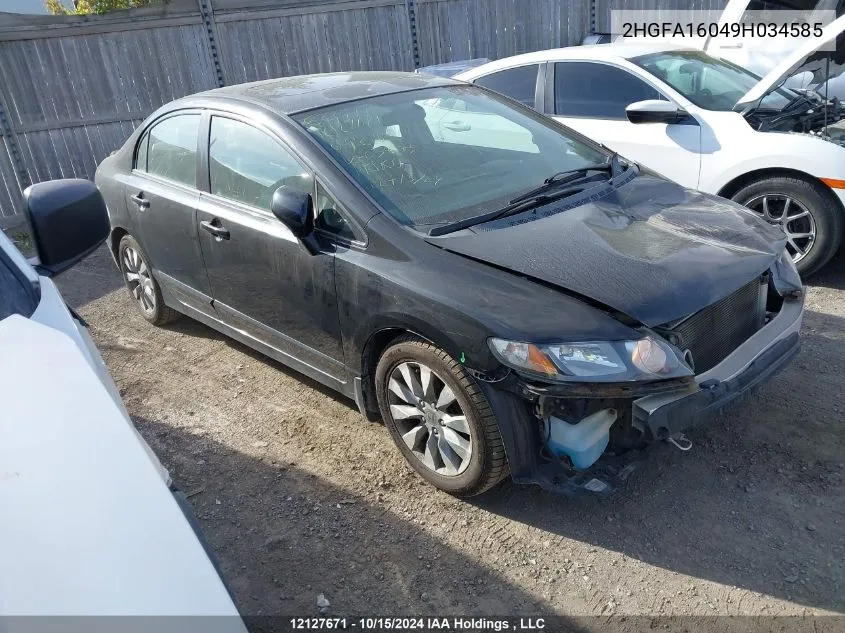 2009 Honda Civic Sdn VIN: 2HGFA16049H034585 Lot: 12127671