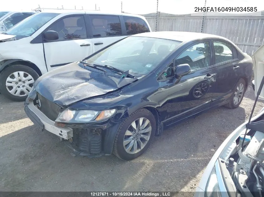 2009 Honda Civic Sdn VIN: 2HGFA16049H034585 Lot: 12127671