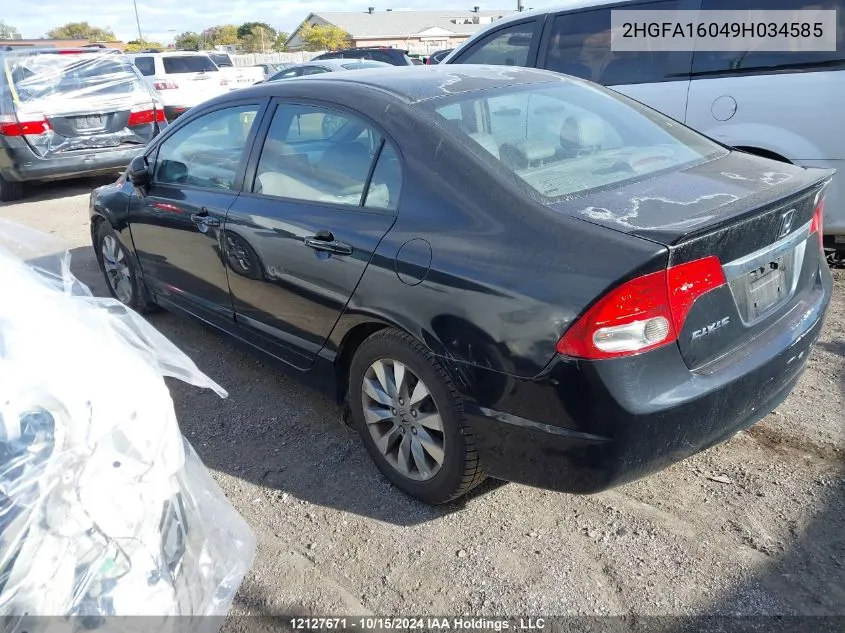 2009 Honda Civic Sdn VIN: 2HGFA16049H034585 Lot: 12127671