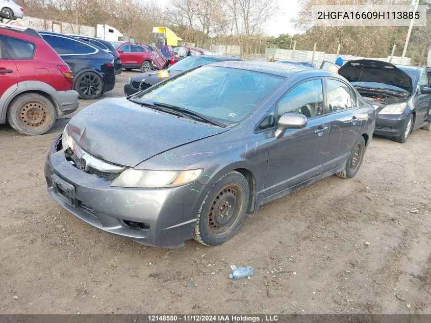 2009 Honda Civic Sdn VIN: 2HGFA16609H113885 Lot: 12148550