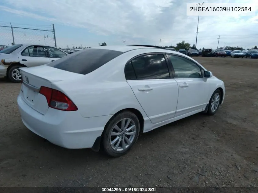 2009 Honda Civic Exl VIN: 2HGFA16039H102584 Lot: 30044295