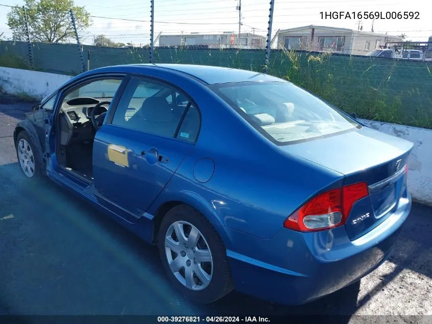 1HGFA16569L006592 2009 Honda Civic Lx