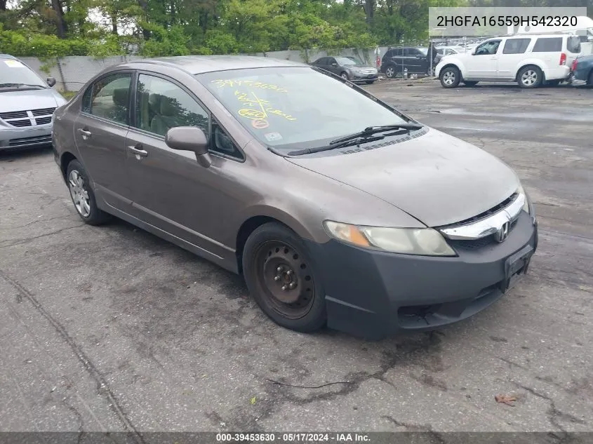 2009 Honda Civic Lx VIN: 2HGFA16559H542320 Lot: 39453630