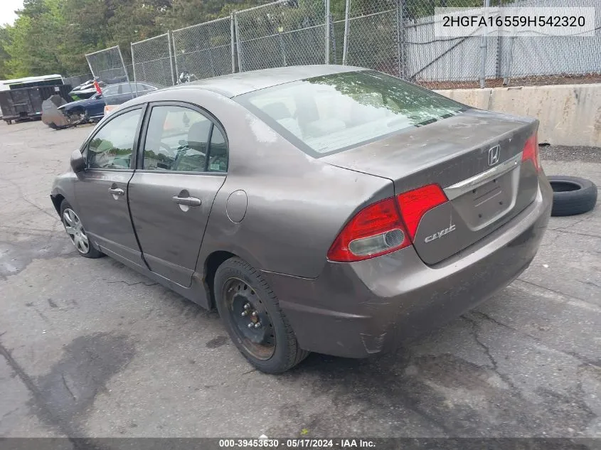 2009 Honda Civic Lx VIN: 2HGFA16559H542320 Lot: 39453630