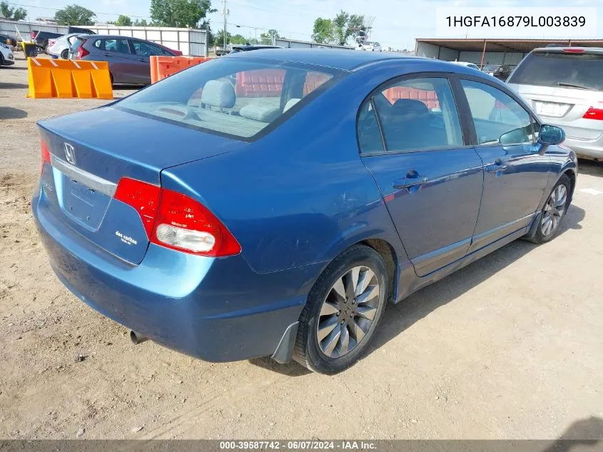 1HGFA16879L003839 2009 Honda Civic Ex