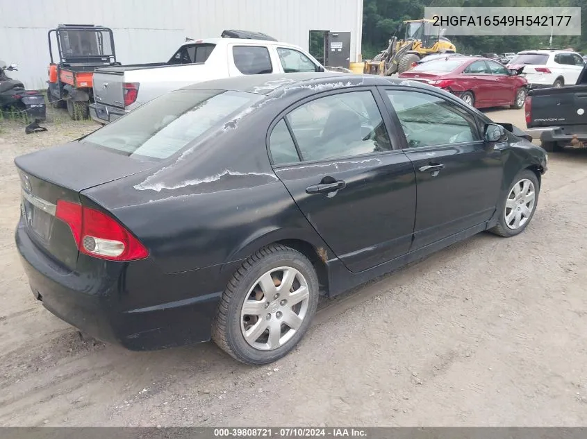 2HGFA16549H542177 2009 Honda Civic Lx