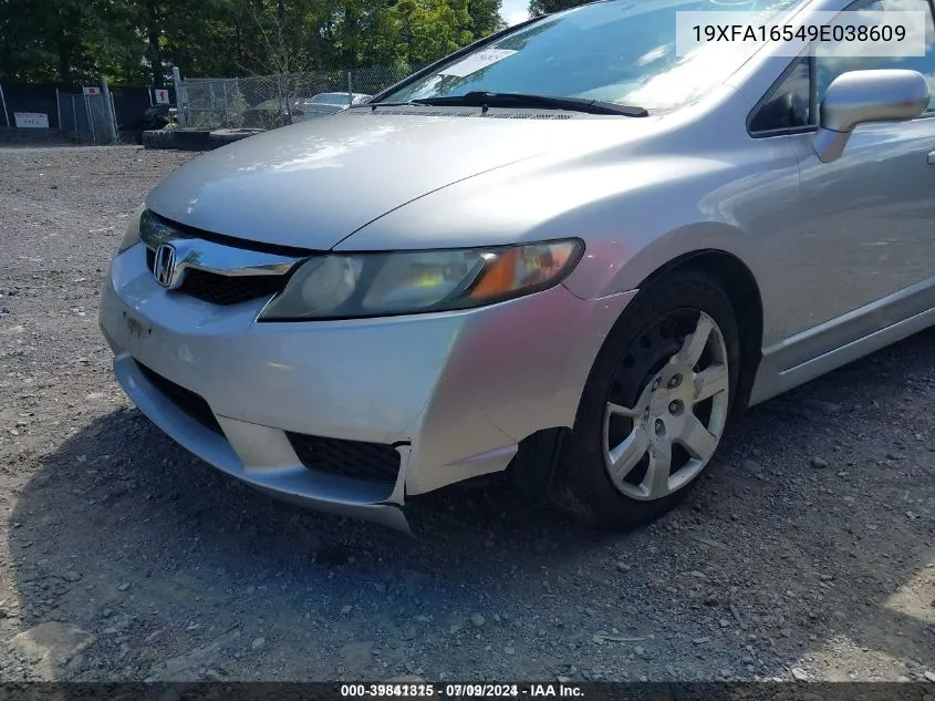 19XFA16549E038609 2009 Honda Civic Lx