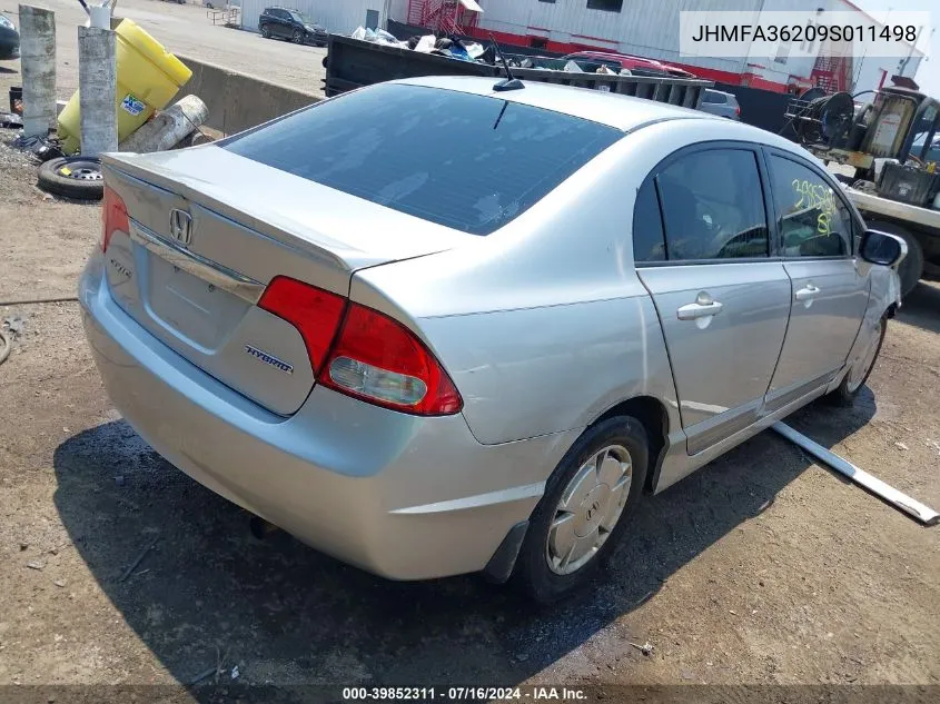 2009 Honda Civic Hybrid VIN: JHMFA36209S011498 Lot: 39852311