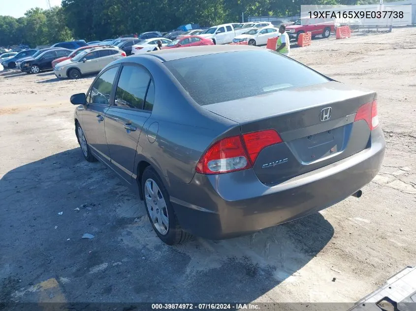 2009 Honda Civic Lx VIN: 19XFA165X9E037738 Lot: 39874972