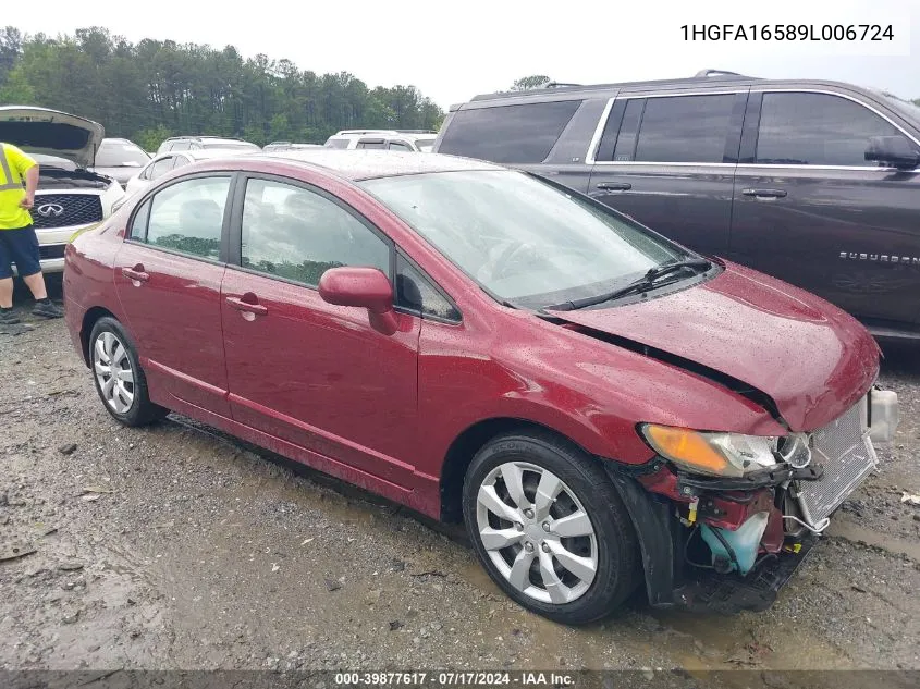 1HGFA16589L006724 2009 Honda Civic Lx