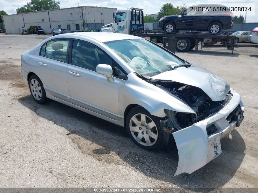 2009 Honda Civic Lx VIN: 2HGFA16589H308074 Lot: 40347278